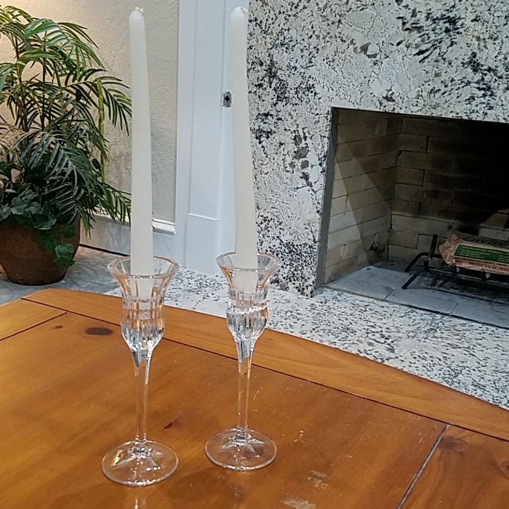2-Mikasa Icicles Crystal Candle Holders